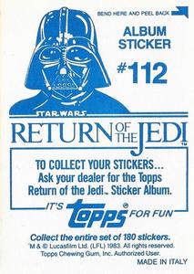 1983 Topps Star Wars: Return of the Jedi Album Stickers #112 Ackbar (face) Back