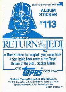 1983 Topps Star Wars: Return of the Jedi Album Stickers #113 Ackbar (face) Back