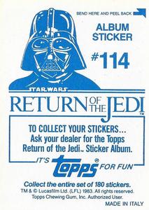 1983 Topps Star Wars: Return of the Jedi Album Stickers #114 Crew on board Back