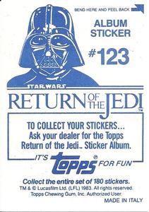 1983 Topps Star Wars: Return of the Jedi Album Stickers #123 Heroes netted Back