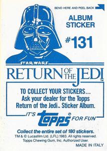 1983 Topps Star Wars: Return of the Jedi Album Stickers #131 C-3PO and Logray Back