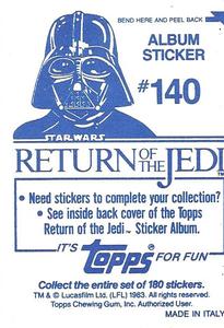 1983 Topps Star Wars: Return of the Jedi Album Stickers #140 C-3PO, Chewbacca and Leia Back