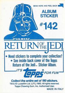 1983 Topps Star Wars: Return of the Jedi Album Stickers #142 Stormtrooper on speeder Back