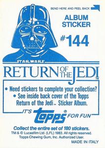 1983 Topps Star Wars: Return of the Jedi Album Stickers #144 Trooper on speeder art Back