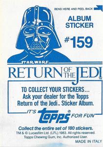 1983 Topps Star Wars: Return of the Jedi Album Stickers #159 Luke and Darth Back