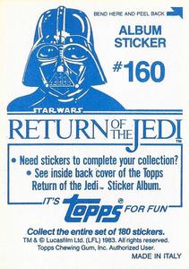 1983 Topps Star Wars: Return of the Jedi Album Stickers #160 Darth and Luke saber fight Back