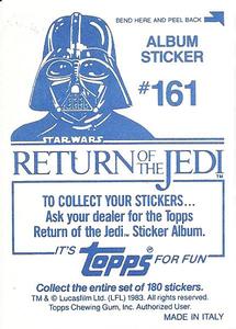 1983 Topps Star Wars: Return of the Jedi Album Stickers #161 Darth and Luke saber fight Back