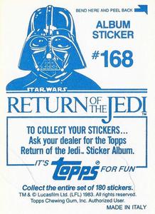 1983 Topps Star Wars: Return of the Jedi Album Stickers #168 Larger ship Back