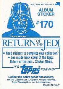 1983 Topps Star Wars: Return of the Jedi Album Stickers #170 Millenium Falcon Back