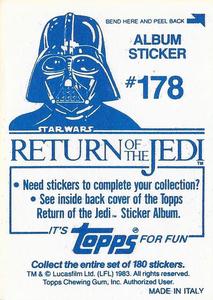 1983 Topps Star Wars: Return of the Jedi Album Stickers #178 Luke and Han Back