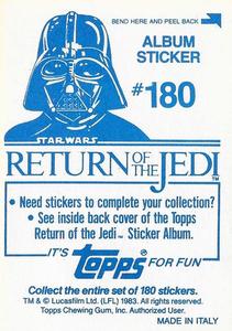 1983 Topps Star Wars: Return of the Jedi Album Stickers #180 Han and Leia Back