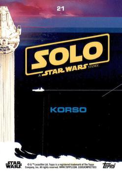 2018 Topps Solo: A Star Wars Story #21 Korso Back