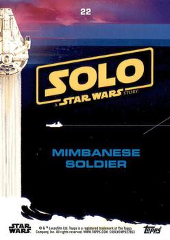 2018 Topps Solo: A Star Wars Story #22 Mimbanese Soldier Back