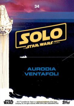 2018 Topps Solo: A Star Wars Story #34 Aurodia Ventafoli Back