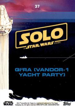 2018 Topps Solo: A Star Wars Story #37 Qi'ra (Vandor-1 Yacht Party) Back
