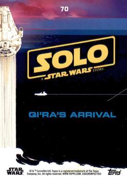 2018 Topps Solo: A Star Wars Story #70 Qi'ra's Arrival Back