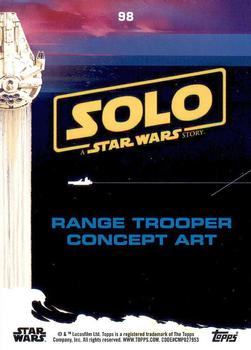 2018 Topps Solo: A Star Wars Story #98 Range Trooper Concept Art Back