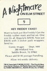 1984 Comic Images A Nightmare on Elm Street Stickers #9 Freddy Krueger Back