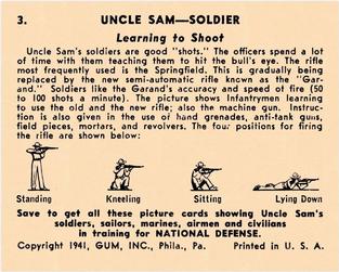 1941 Gum Inc. Uncle Sam (R157) #3 Learning to Shoot Back