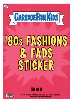2018 Topps Garbage Pail Kids We Hate the '80s - Puke #5b Glam Met-Al Back