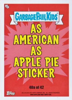 2016 Topps Garbage Pail Kids American As Apple Pie In Your Face - Puke #40a Sports Jan Back