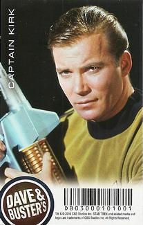 2016 Dave & Buster's Star Trek: The Original Series - Numbered 2nd Edition #DB03000101001 Captain Kirk Back