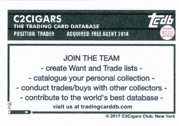 2017 C2Cigars TCDB Business Card #BC-C2 C2Cigars Back