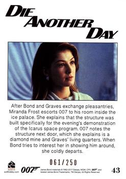2017 Rittenhouse James Bond Archives Final Edition - Die Another Day Gold #43 After Bond and Graves exchange pleasantries, Back