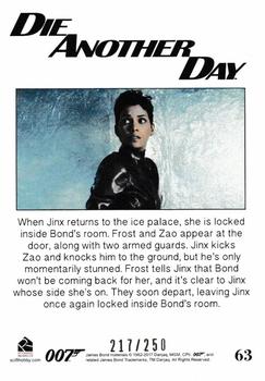 2017 Rittenhouse James Bond Archives Final Edition - Die Another Day Gold #63 When Jinx returns to the ice palace, she is locked Back
