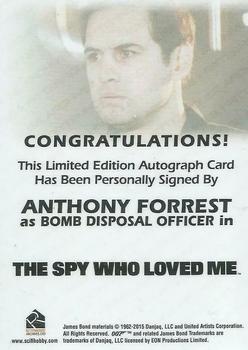 2017 Rittenhouse James Bond Archives Final Edition - Autographs #NNO Anthony Forrest Back