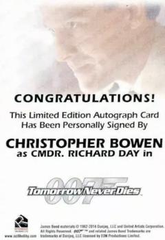 2017 Rittenhouse James Bond Archives Final Edition - Autographs #NNO Christopher Bowen Back