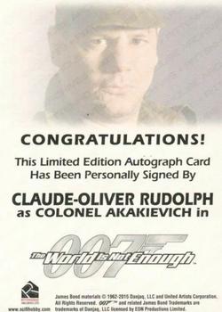 2017 Rittenhouse James Bond Archives Final Edition - Autographs #NNO Claude-Oliver Rudolph Back