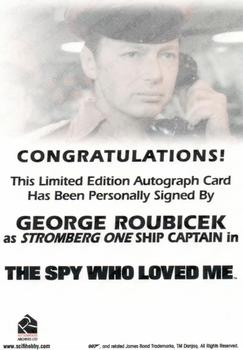 2017 Rittenhouse James Bond Archives Final Edition - Autographs #NNO George Roubicek Back