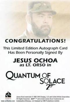 2017 Rittenhouse James Bond Archives Final Edition - Autographs #NNO Jesus Ochoa Back