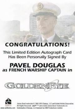 2017 Rittenhouse James Bond Archives Final Edition - Autographs #NNO Pavel Douglas Back