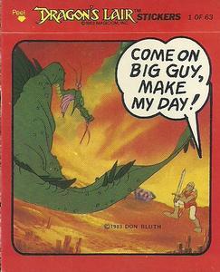 1984 Fleer Dragon's Lair #1 Come On Big Guy, Make My Day! Front