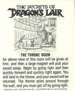 1984 Fleer Dragon's Lair #6 You're So Brave Back
