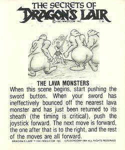 1984 Fleer Dragon's Lair #10 Dirk In The Cornerpocket Back