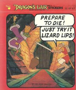 1984 Fleer Dragon's Lair #31 Prepare To Die! Just Try It Lizard Lips! Front