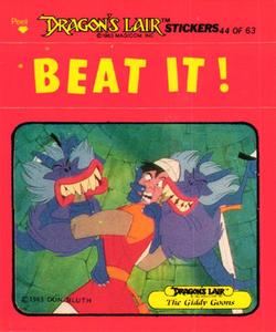 1984 Fleer Dragon's Lair #44 Beat It/The Giddy Goons Front