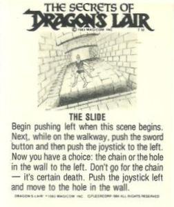1984 Fleer Dragon's Lair #45 Let's Play Dragon's Lair Back
