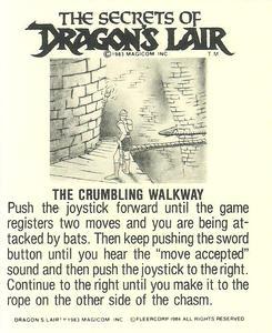 1984 Fleer Dragon's Lair #48 It's A Thriller Back