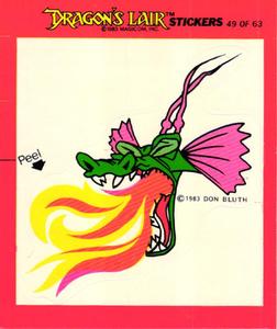 1984 Fleer Dragon's Lair #49 (Fire Breathing Dragon) Front