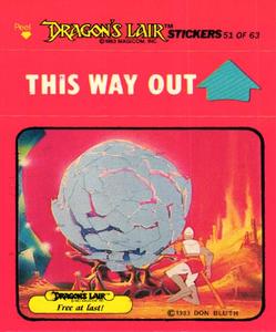 1984 Fleer Dragon's Lair #51 This Way Out Front