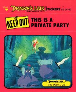 1984 Fleer Dragon's Lair #52 Keep Out This Is A Private Party Front