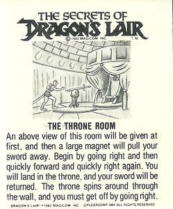 1984 Fleer Dragon's Lair #62 Dirk Is Bad! Back
