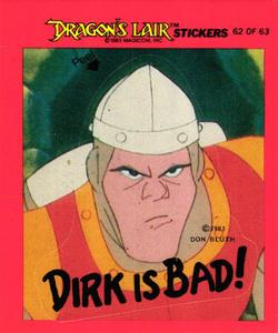 1984 Fleer Dragon's Lair #62 Dirk Is Bad! Front