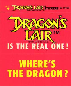 1984 Fleer Dragon's Lair #63 Dragon's Lair Is The Real One! Front
