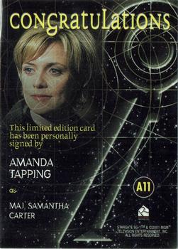 2002 Rittenhouse Stargate SG-1 Season 4 - Autographs #A11 Amanda Tapping Back