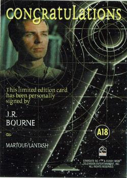2002 Rittenhouse Stargate SG-1 Season 4 - Autographs #A18 J.R. Bourne Back